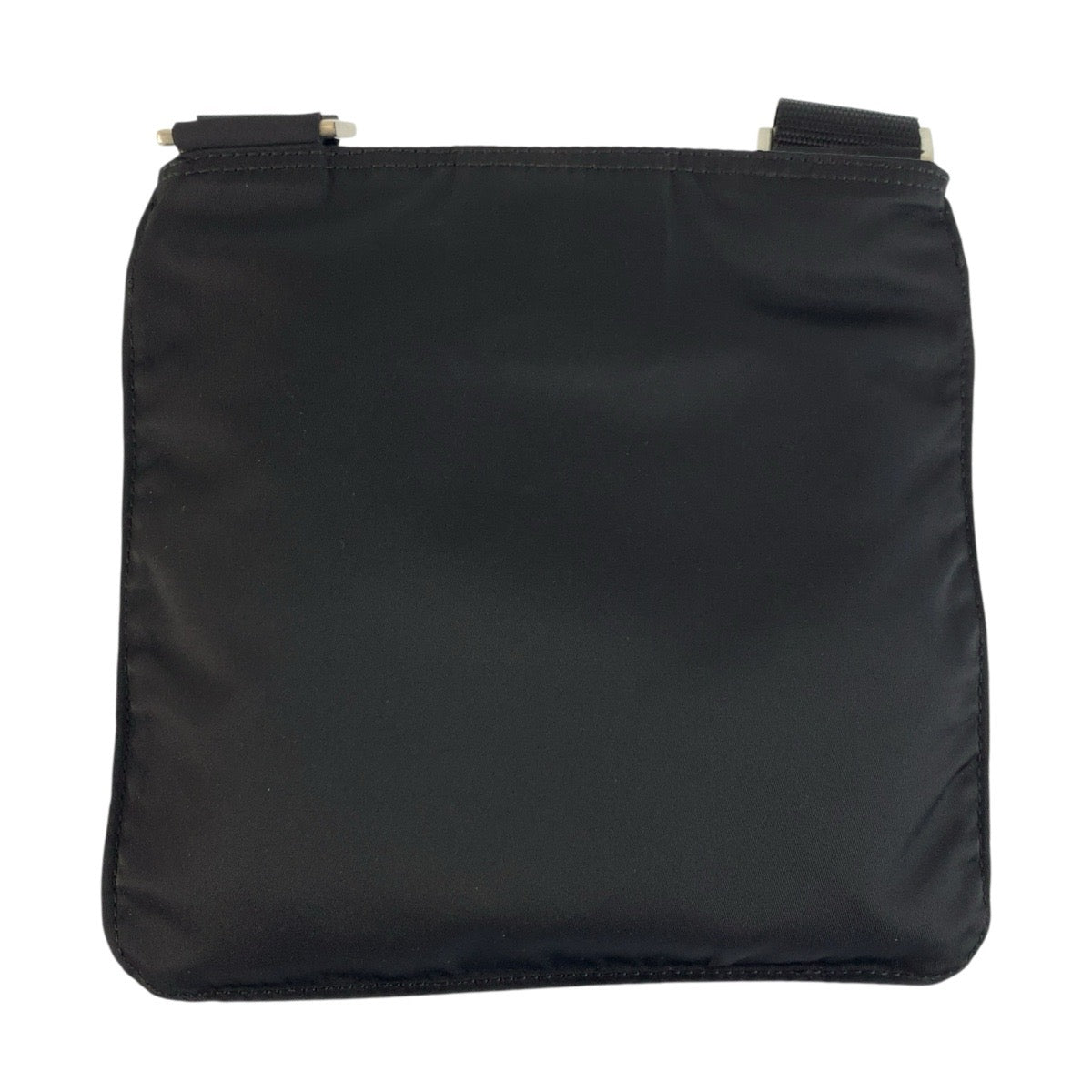 25466
PRADA プラダ テスート 三角ロゴプレート ブラック 黒 シルバー金具 ナイロン ショルダーバッグ ポシェット レディース A44