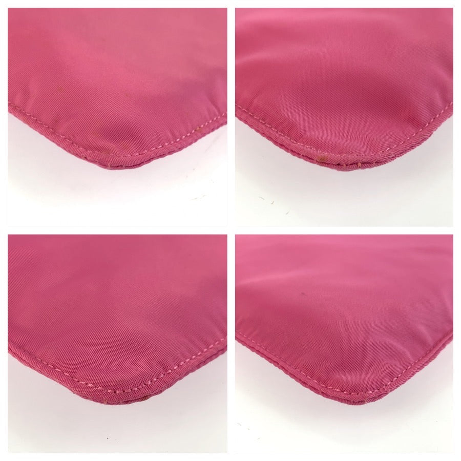 25468
PRADA プラダ テスート 三角ロゴプレート ピンク シルバー金具 ナイロン ショルダーバッグ ポシェット レディース ABP30