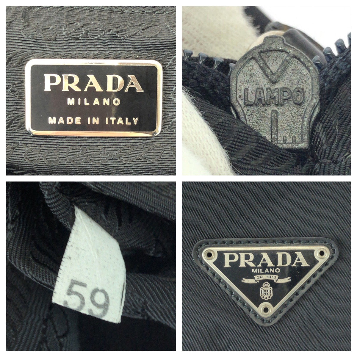 25471
PRADA プラダ テスート 三角ロゴプレート ブラック 黒 シルバー金具 ナイロン / レザー リュックサック バックパック レディース A56