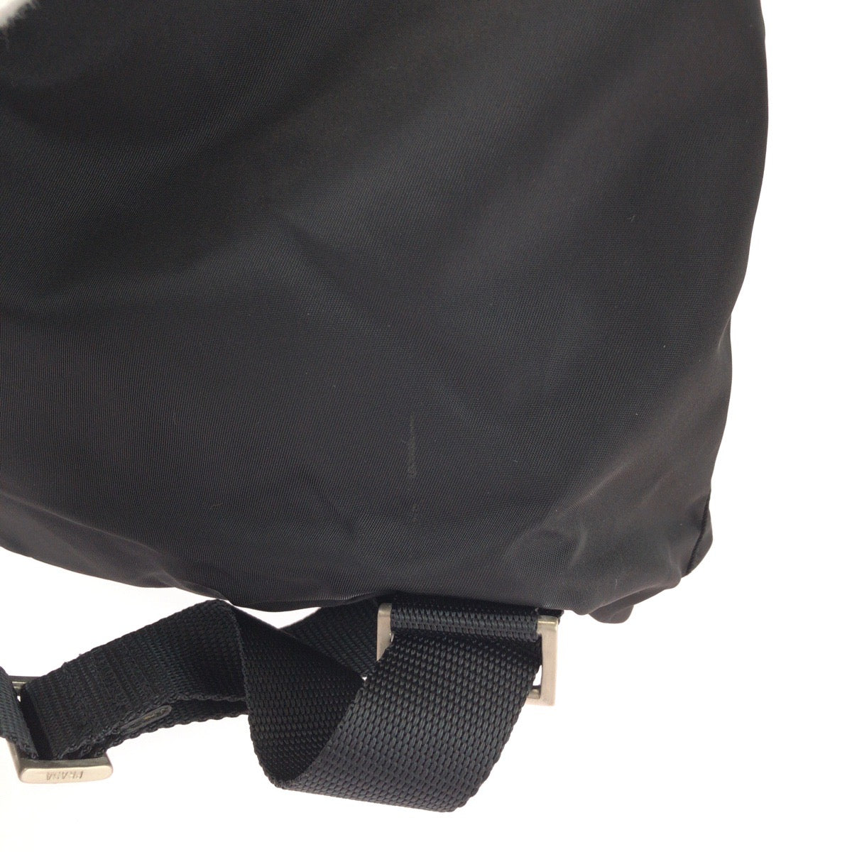 25471
PRADA プラダ テスート 三角ロゴプレート ブラック 黒 シルバー金具 ナイロン / レザー リュックサック バックパック レディース A56