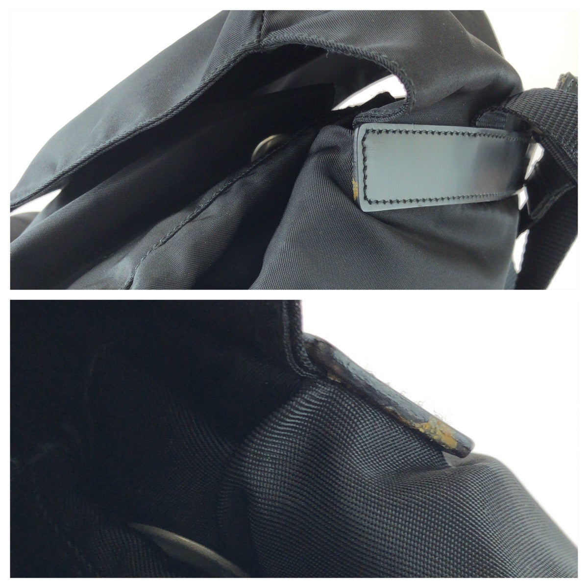 25471
PRADA プラダ テスート 三角ロゴプレート ブラック 黒 シルバー金具 ナイロン / レザー リュックサック バックパック レディース A56
