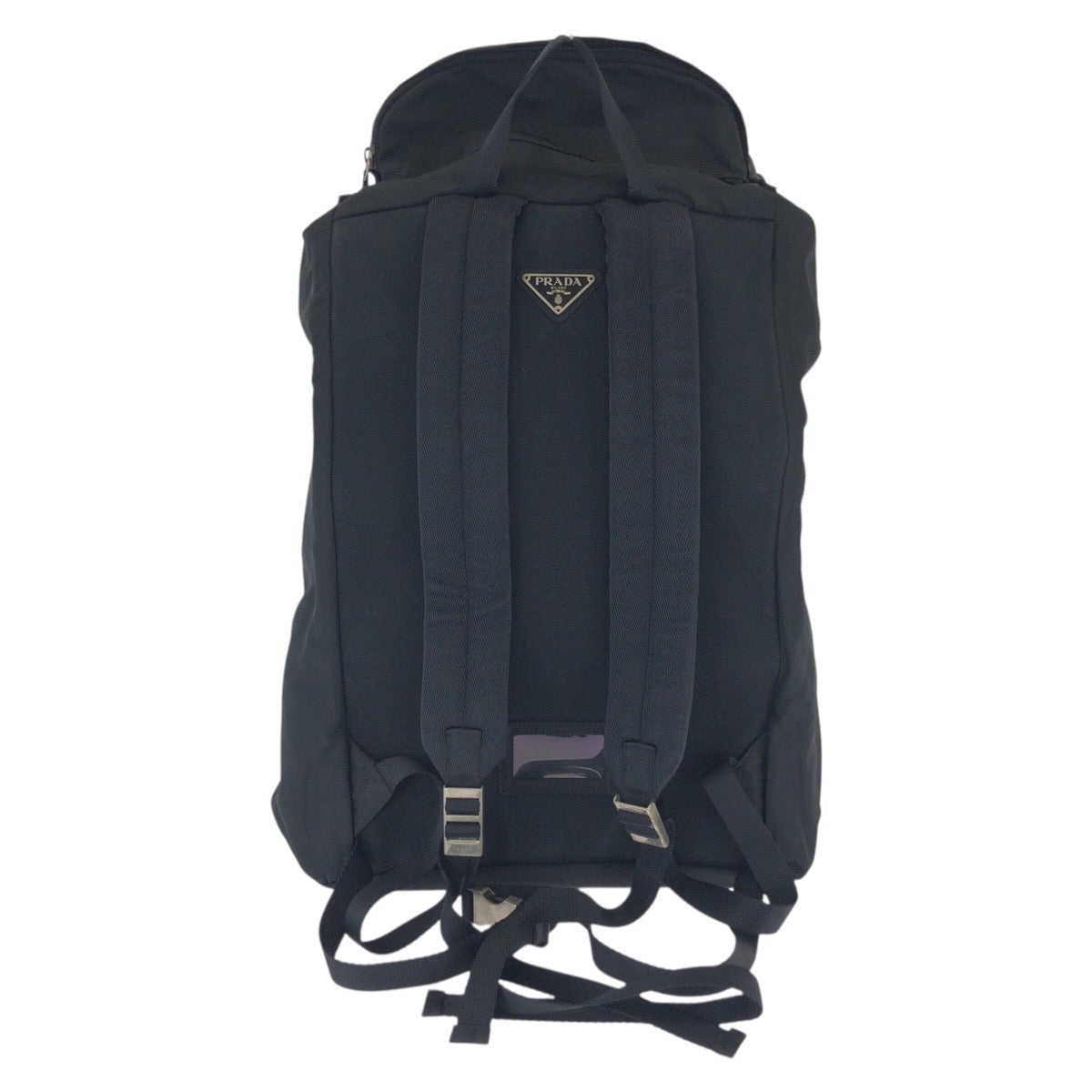 25472
PRADA プラダ テスート 三角ロゴプレート ブラック 黒 シルバー金具 ナイロン リュックサック バックパック メンズ ABP56