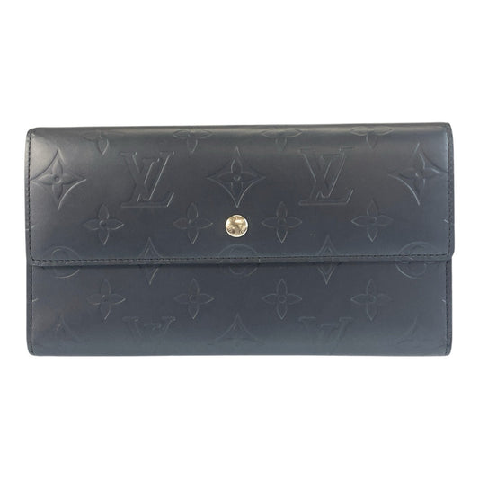 25474
LOUIS VUITTON ルイヴィトン モノグラムマット ポルトトレゾール インターナショナル ネイビー シルバー金具 レザー M65105 長財布 ロングウォレット メンズ ABP21