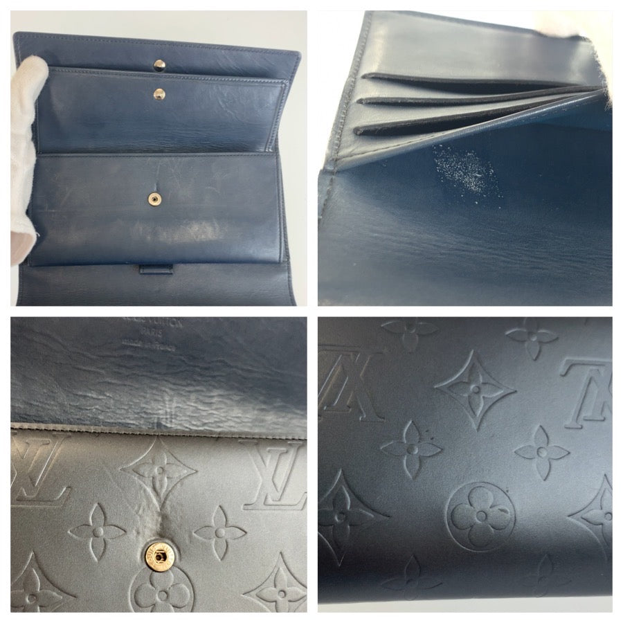25474
LOUIS VUITTON ルイヴィトン モノグラムマット ポルトトレゾール インターナショナル ネイビー シルバー金具 レザー M65105 長財布 ロングウォレット メンズ ABP21