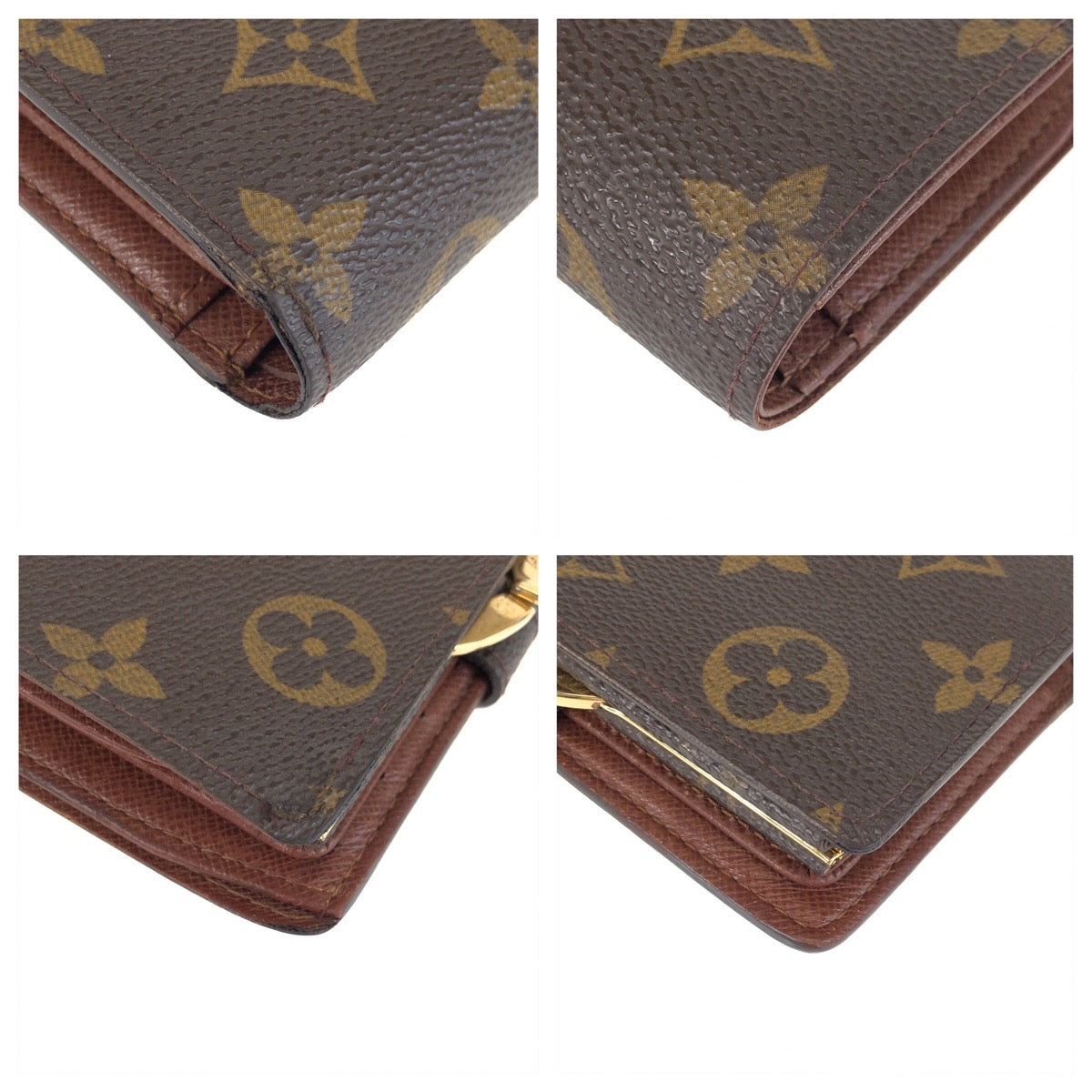 25476
LOUIS VUITTON ルイヴィトン モノグラム ポルトモネ・ビエ・ヴィエノワ ブラウン ゴールド金具 PVC M61663 折り財布 コンパクトウォレット レディース AB12