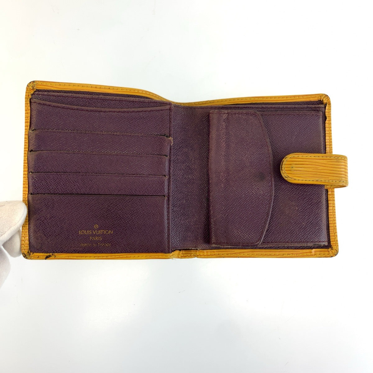 25479
LOUIS VUITTON ルイヴィトン エピ ポルト ビエ コンパクト イエロー レザー M63559 折り財布 コンパクトウォレット メンズ B4
