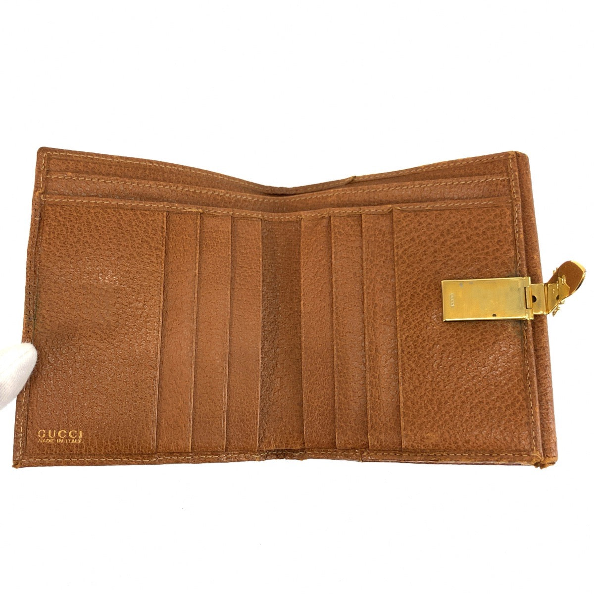 25483
GUCCI グッチ シルヴィ ブラウン ゴールド金具 レザー 035 181 1665 折り財布 コンパクトウォレット レディース B3
