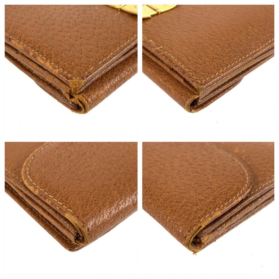 25483
GUCCI グッチ シルヴィ ブラウン ゴールド金具 レザー 035 181 1665 折り財布 コンパクトウォレット レディース B3