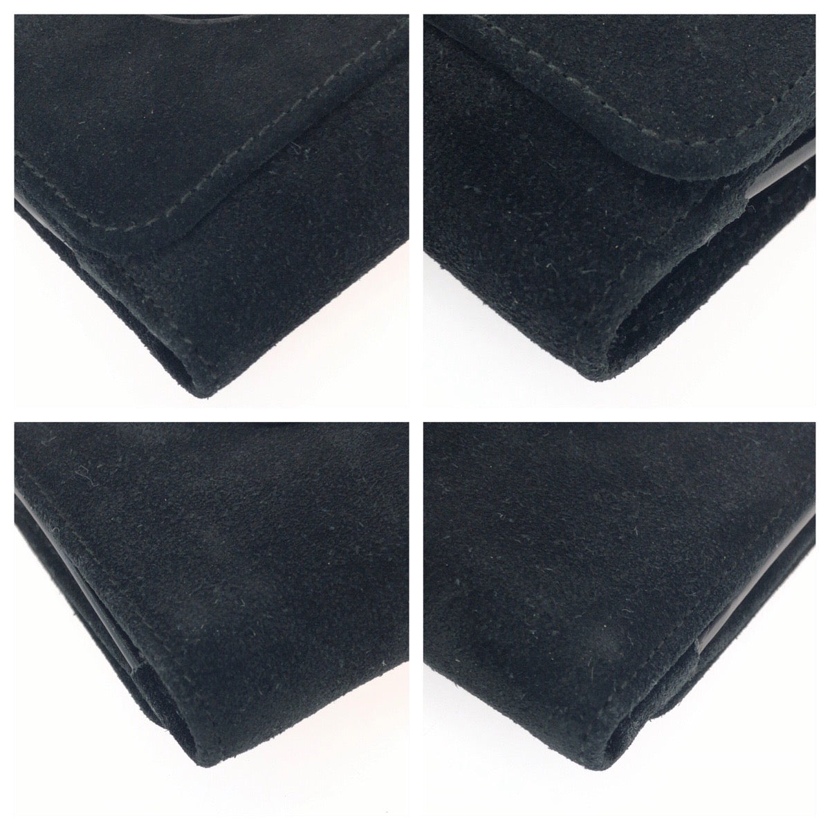 25484
GUCCI グッチ ヴィンテージ オールドグッチ インターロッキングG ブラック 黒 シルバー金具 スウェード 035 1408 1924 折り財布 コンパクトウォレット レディース ABP14