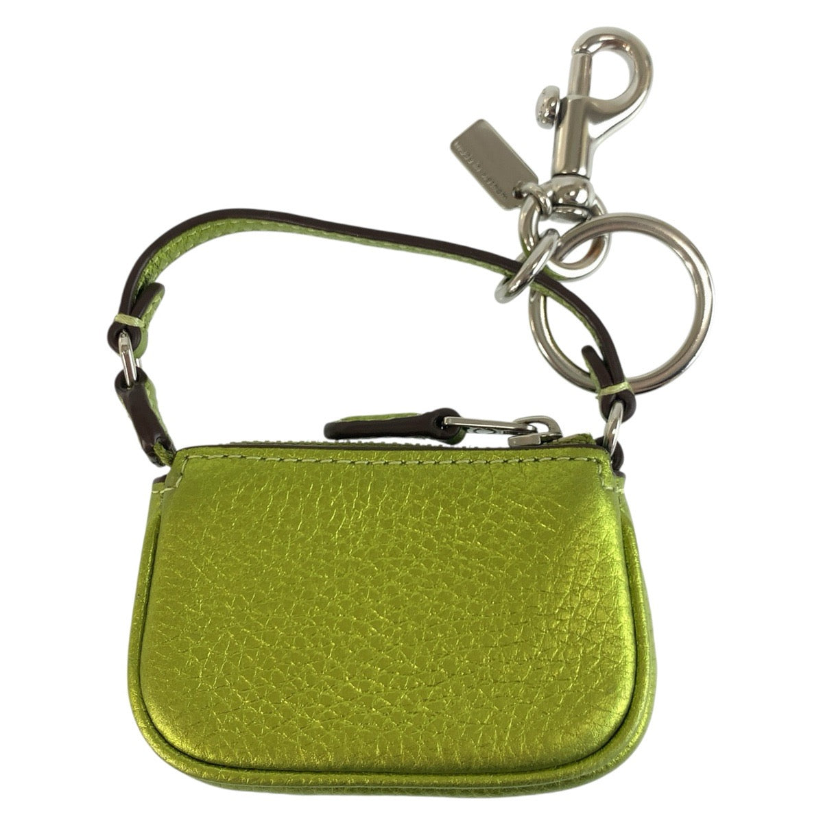 25487
COACH コーチ ミニ ノリータ グリーン メタリックグリーン レザー CP360 バッグチャーム キーホルダー レディース A9