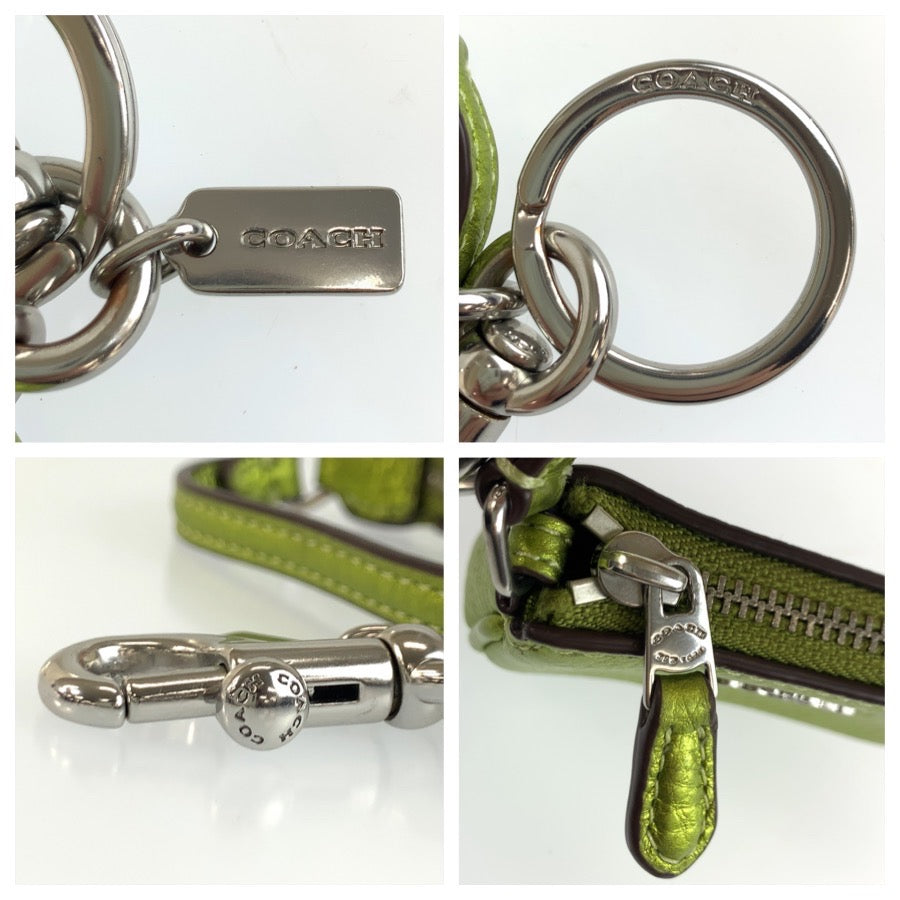 25487
COACH コーチ ミニ ノリータ グリーン メタリックグリーン レザー CP360 バッグチャーム キーホルダー レディース A9