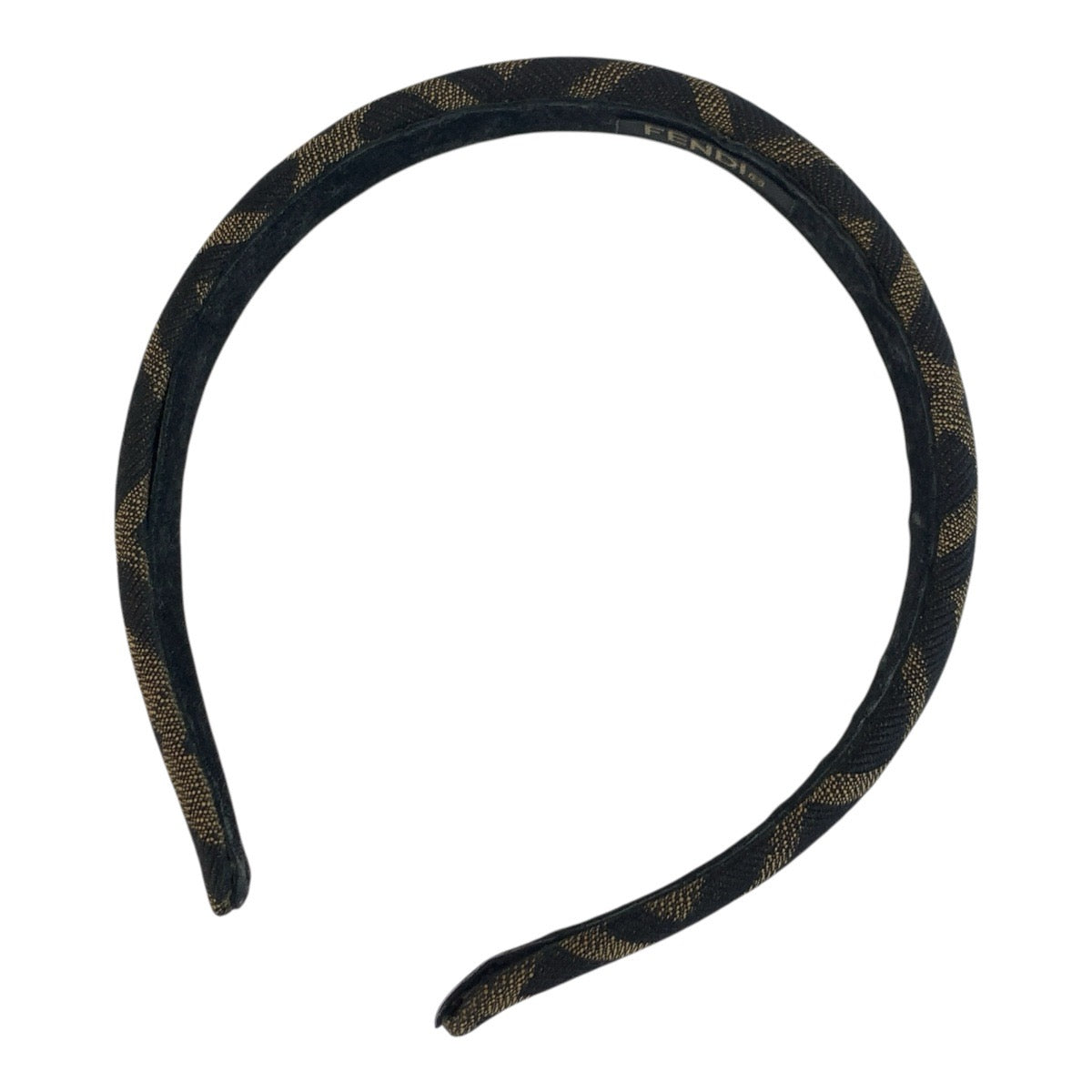 25489
FENDI フェンディ ズッカ ブラウン キャンバス ヘアアクセサリー カチューシャ レディース ABP14