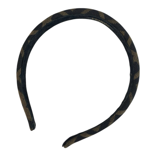25489
FENDI フェンディ ズッカ ブラウン キャンバス ヘアアクセサリー カチューシャ レディース ABP14