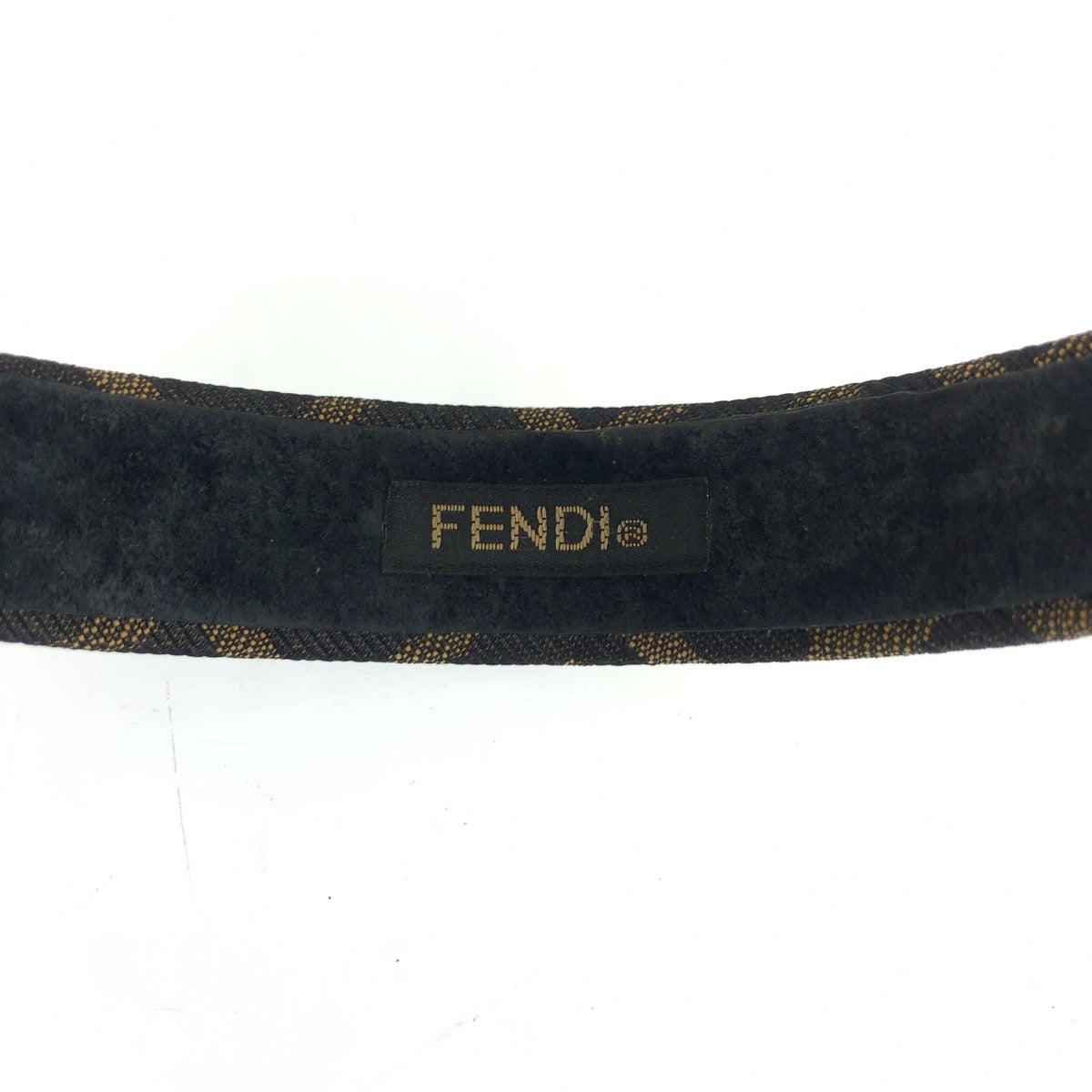 25489
FENDI フェンディ ズッカ ブラウン キャンバス ヘアアクセサリー カチューシャ レディース ABP14
