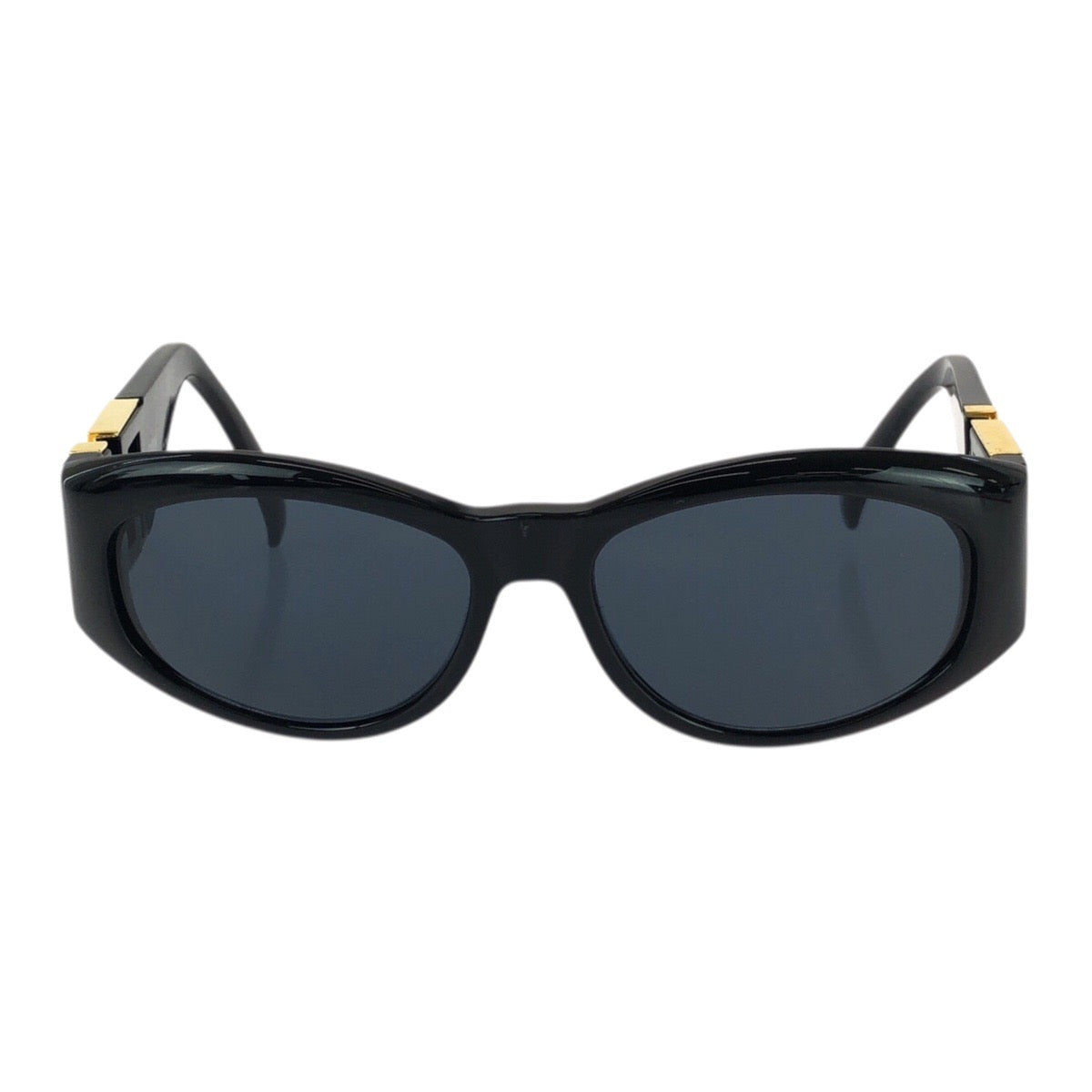 25490
VERSACE ヴェルサーチ ヴィンテージ グレカ ブラック 黒 ゴールド金具 プラスチック / メタル MOD T24 サングラス 男女兼用 ウェリントン レディース A21