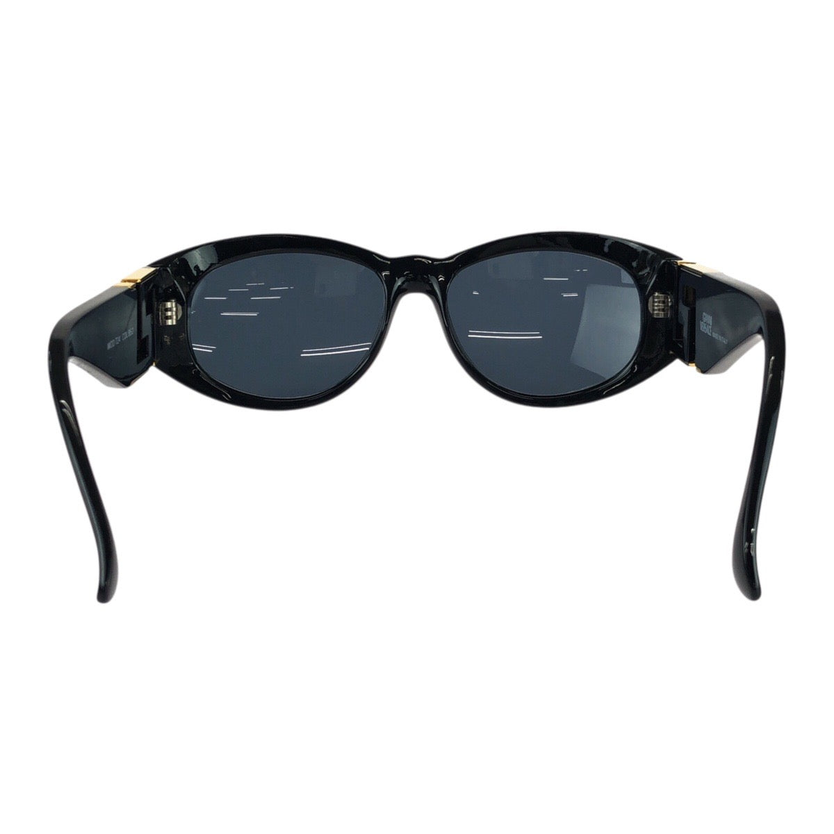 25490
VERSACE ヴェルサーチ ヴィンテージ グレカ ブラック 黒 ゴールド金具 プラスチック / メタル MOD T24 サングラス 男女兼用 ウェリントン レディース A21