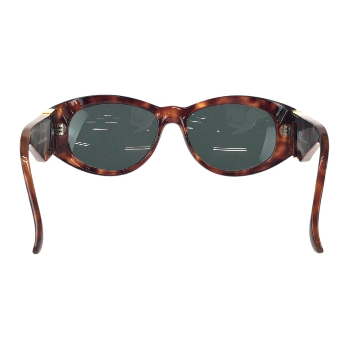 25491
VERSACE ヴェルサーチ ヴィンテージ グレカ ハバナ ブラウン ゴールド金具 プラスチック / メタル MOD T24 サングラス 男女兼用 オーバル レディース A21