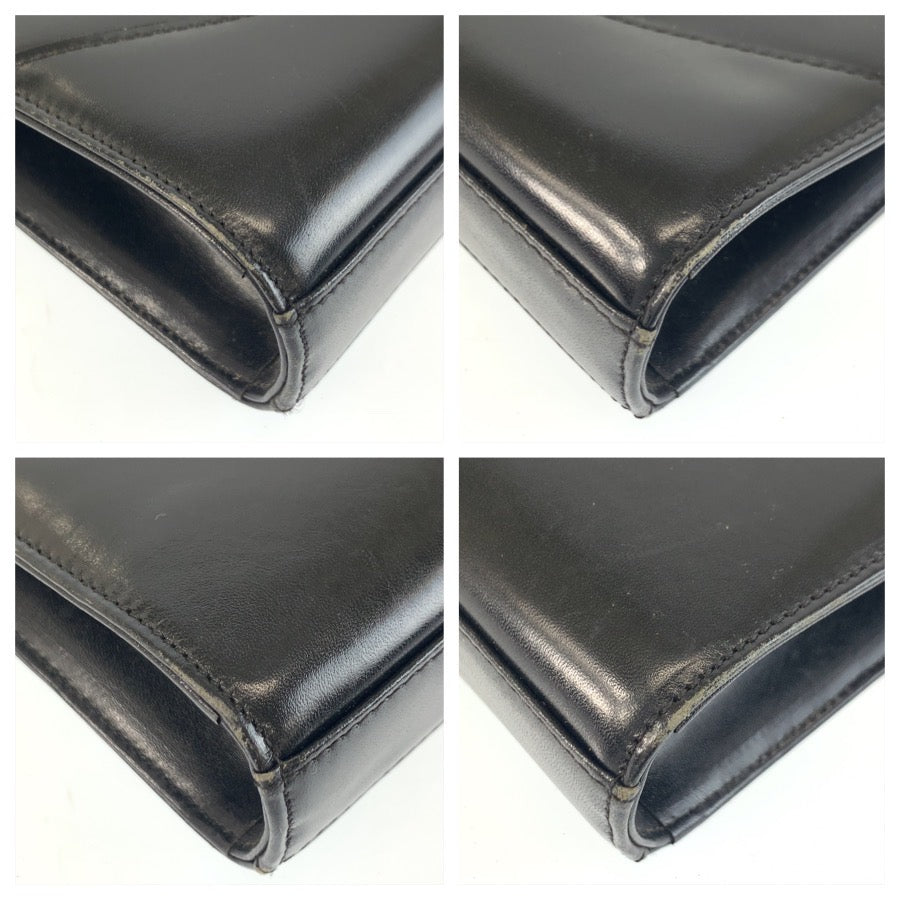 25492
GIVENCHY ジバンシィ ヴィンテージ ブラック 黒 ゴールド金具 レザー ショルダーバッグ ポシェット レディース B9