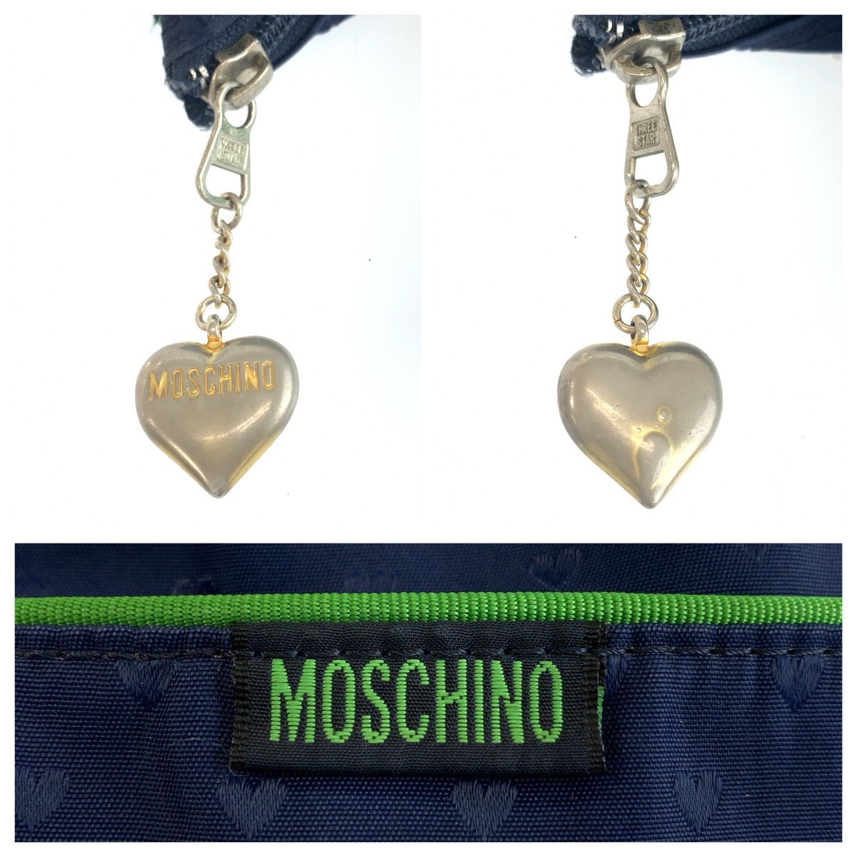25499
MOSCHINO モスキーノ ブルー グリーン ナイロン トートバッグ ハンドバッグ レディース ABP7