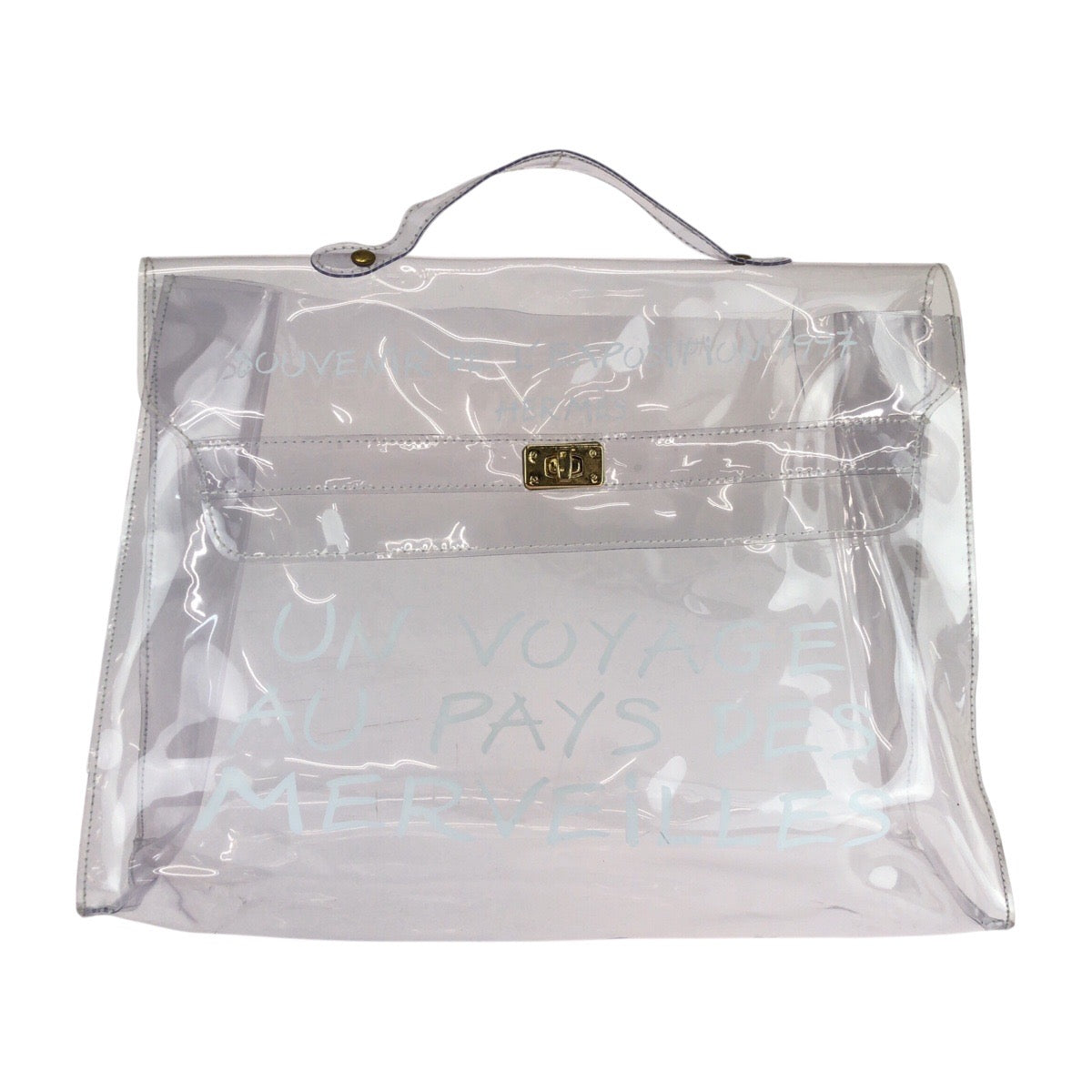 25503
HERMES エルメス ビニールケリー クリア ゴールド金具 ビニール ハンドバッグ レディース ABP37