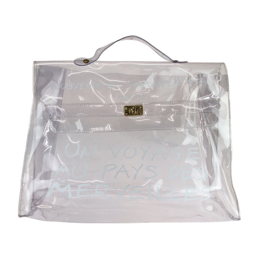 25503
HERMES エルメス ビニールケリー クリア ゴールド金具 ビニール ハンドバッグ レディース ABP37