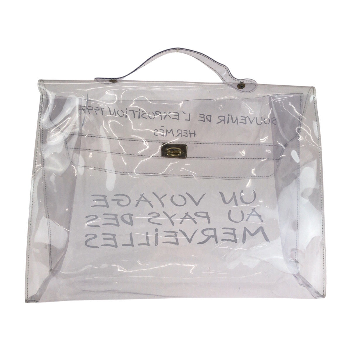 25503
HERMES エルメス ビニールケリー クリア ゴールド金具 ビニール ハンドバッグ レディース ABP37
