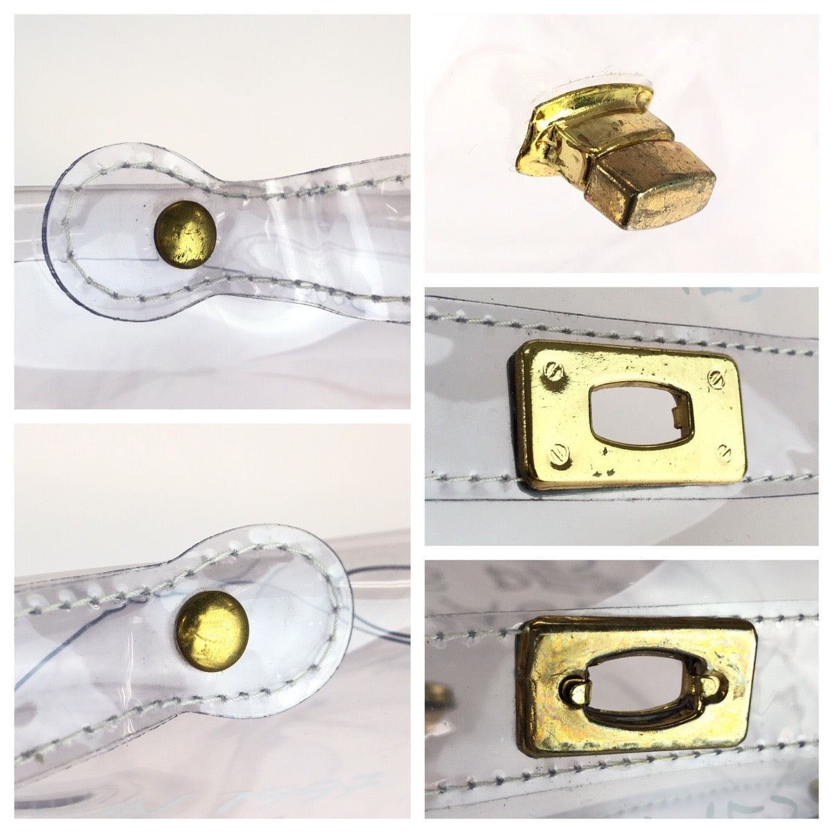 25503
HERMES エルメス ビニールケリー クリア ゴールド金具 ビニール ハンドバッグ レディース ABP37