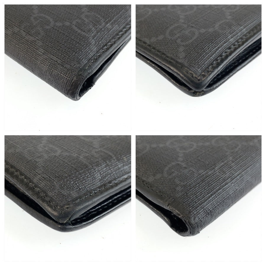 25504
GUCCI グッチ インターロッキング ブラック 黒 GGスプリームキャンバス 673000 折り財布 コンパクトウォレット メンズ AB9