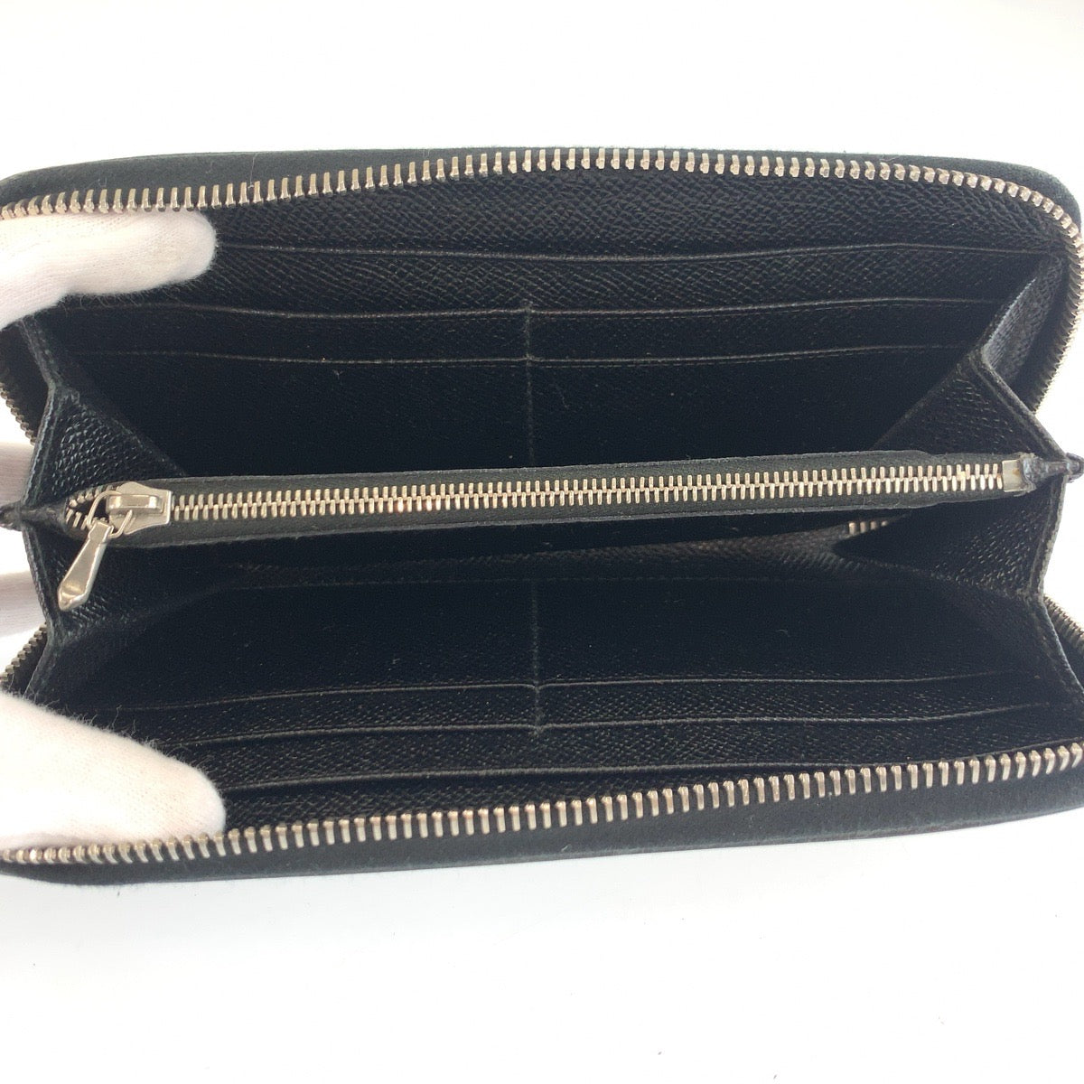 25506
BVLGARI ブルガリ ブラック 黒 シルバー金具 レザー 長財布 ロングウォレット メンズ AB16