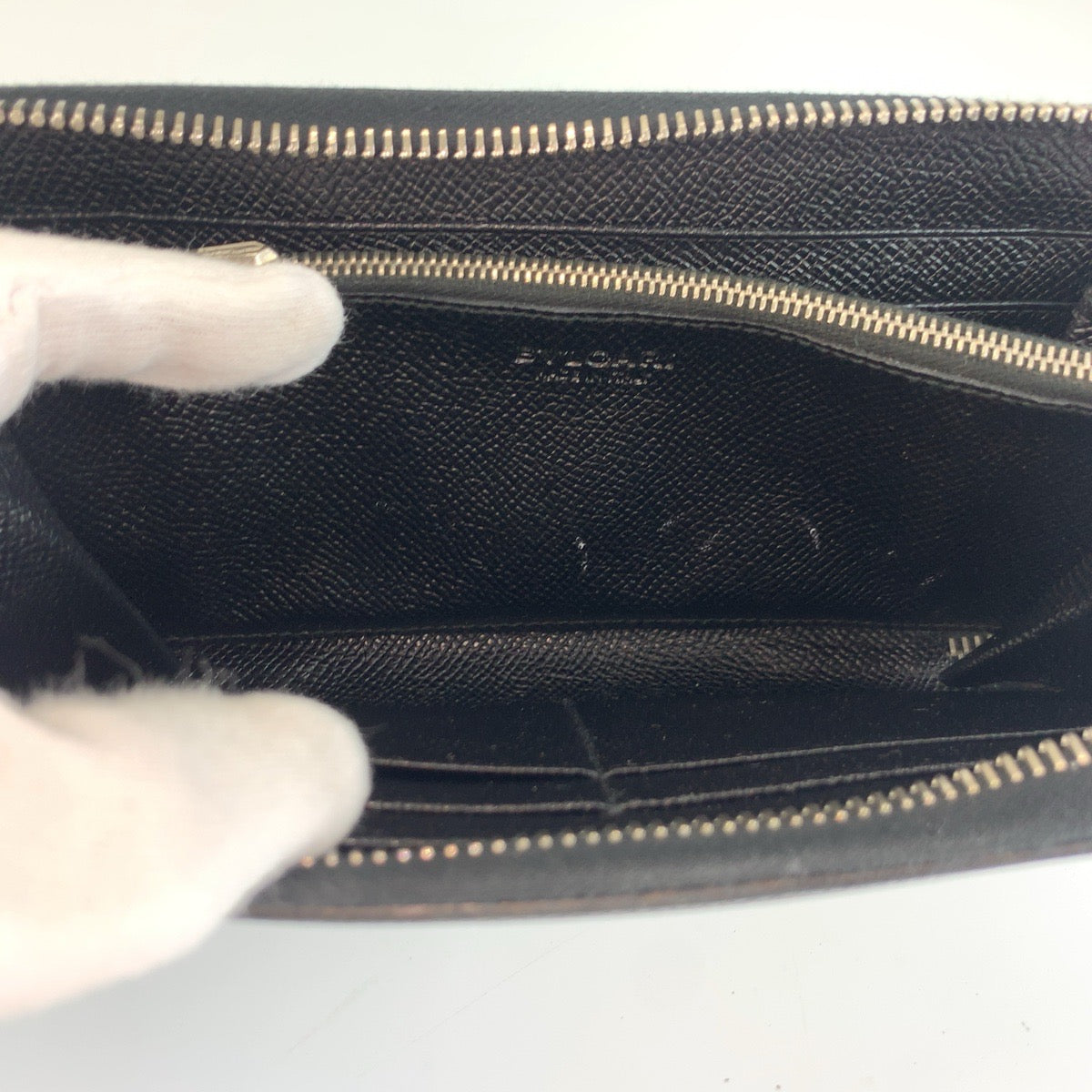 25506
BVLGARI ブルガリ ブラック 黒 シルバー金具 レザー 長財布 ロングウォレット メンズ AB16