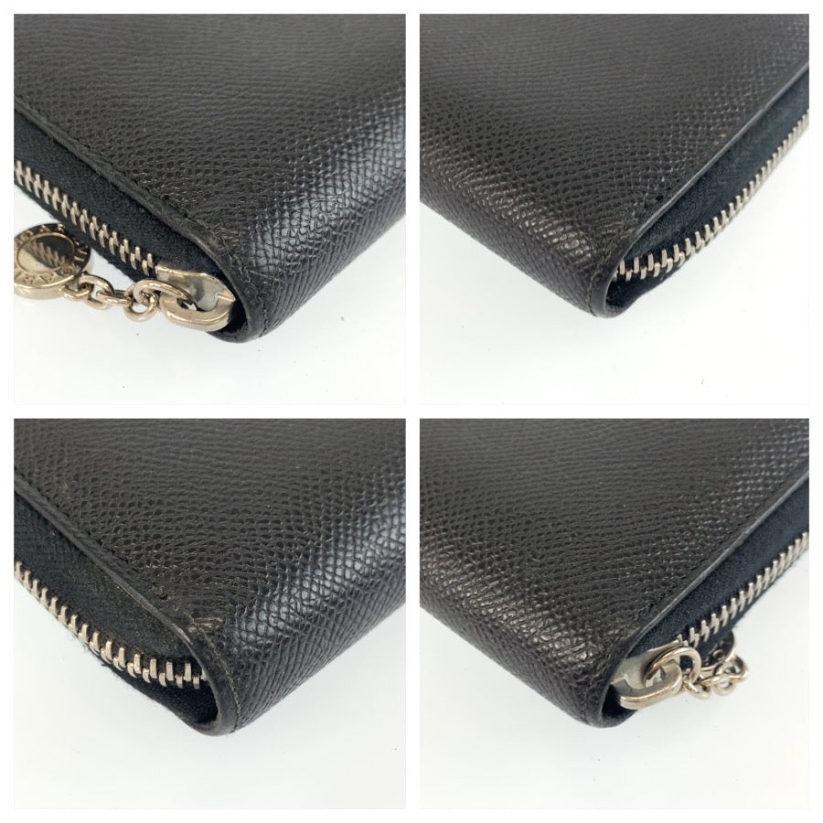 25506
BVLGARI ブルガリ ブラック 黒 シルバー金具 レザー 長財布 ロングウォレット メンズ AB16