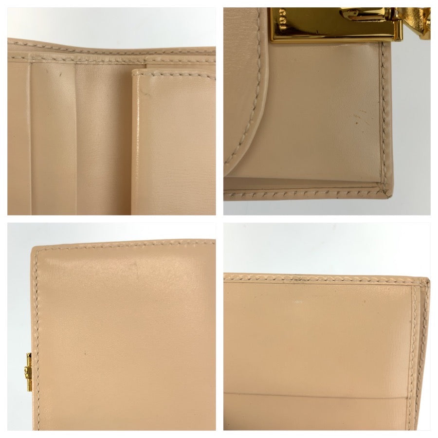 25511
GUCCI グッチ Gロゴ ベージュ ゴールド金具 レザー 035 2149 1848 折り財布 コンパクトウォレット レディース A21