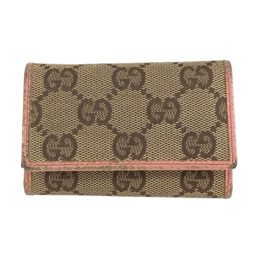 25512
GUCCI グッチ ピンク ベージュ GGキャンバス / レザー 138093 キーケース 6連 レディース B2