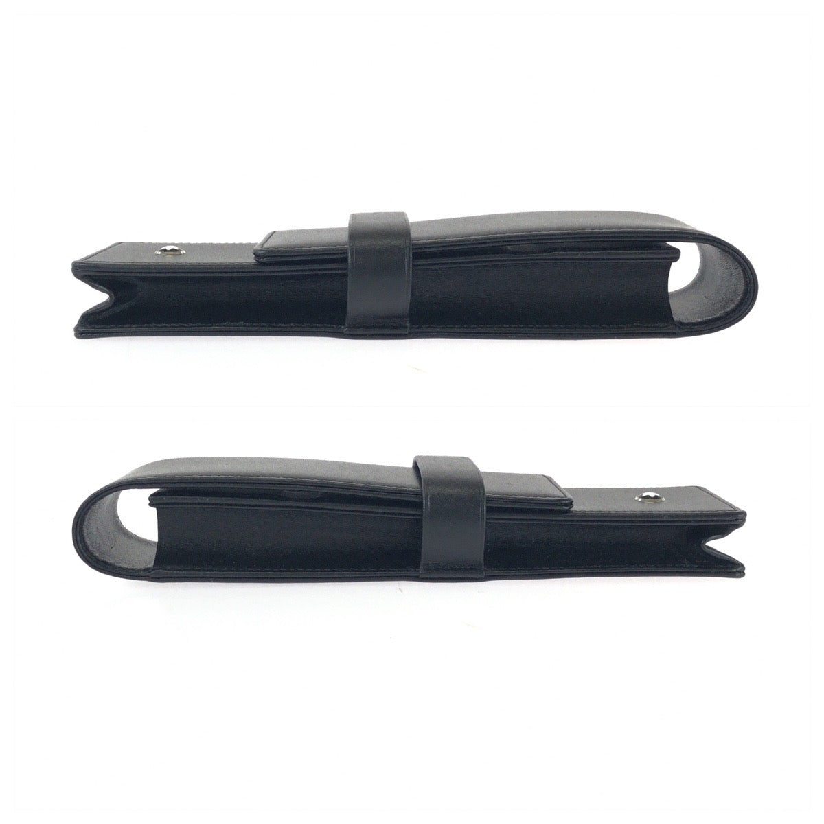 25513
MONTBLANC モンブラン マイスターシュテュック 2本差しペンポーチ ブラック 黒 シルバー金具 レザー ペンケース 男女兼用 メンズ A12