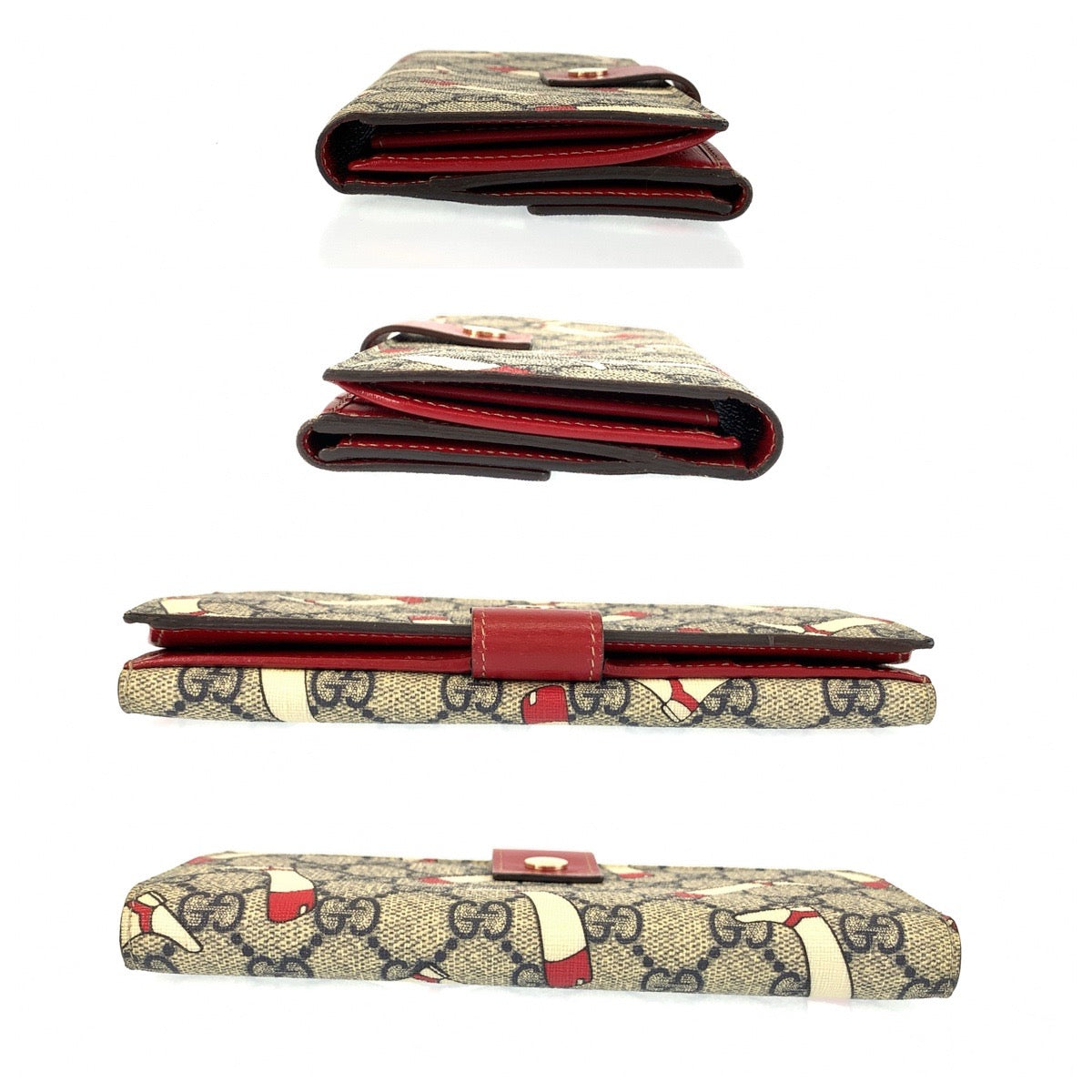 25514
GUCCI グッチ ブーツ柄 グレー レッド ゴールド金具 GGスプリームキャンバス / レザー 115046 長財布 ロングウォレット レディース ABP14
