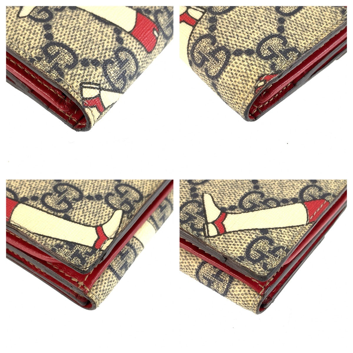 25514
GUCCI グッチ ブーツ柄 グレー レッド ゴールド金具 GGスプリームキャンバス / レザー 115046 長財布 ロングウォレット レディース ABP14