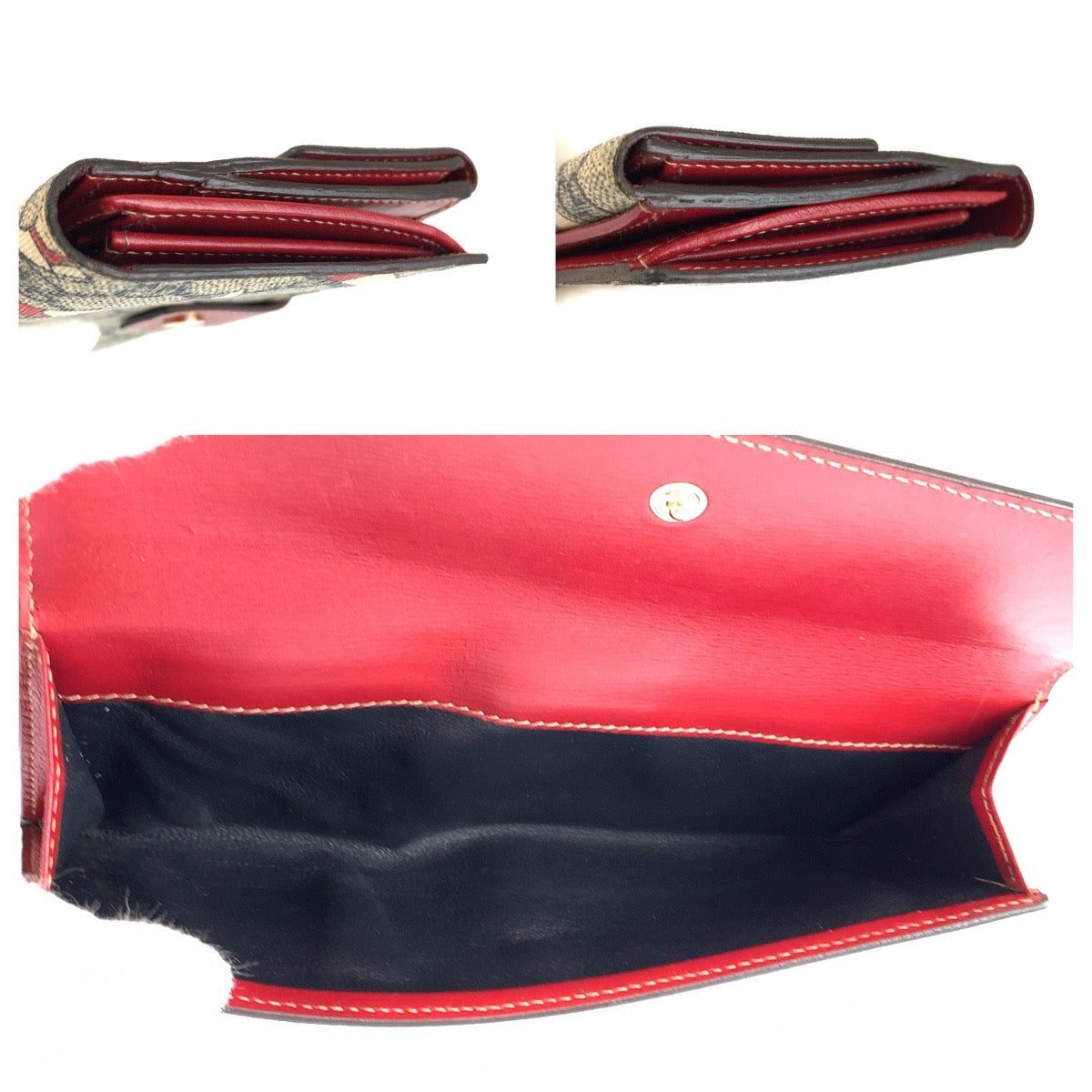 25514
GUCCI グッチ ブーツ柄 グレー レッド ゴールド金具 GGスプリームキャンバス / レザー 115046 長財布 ロングウォレット レディース ABP14