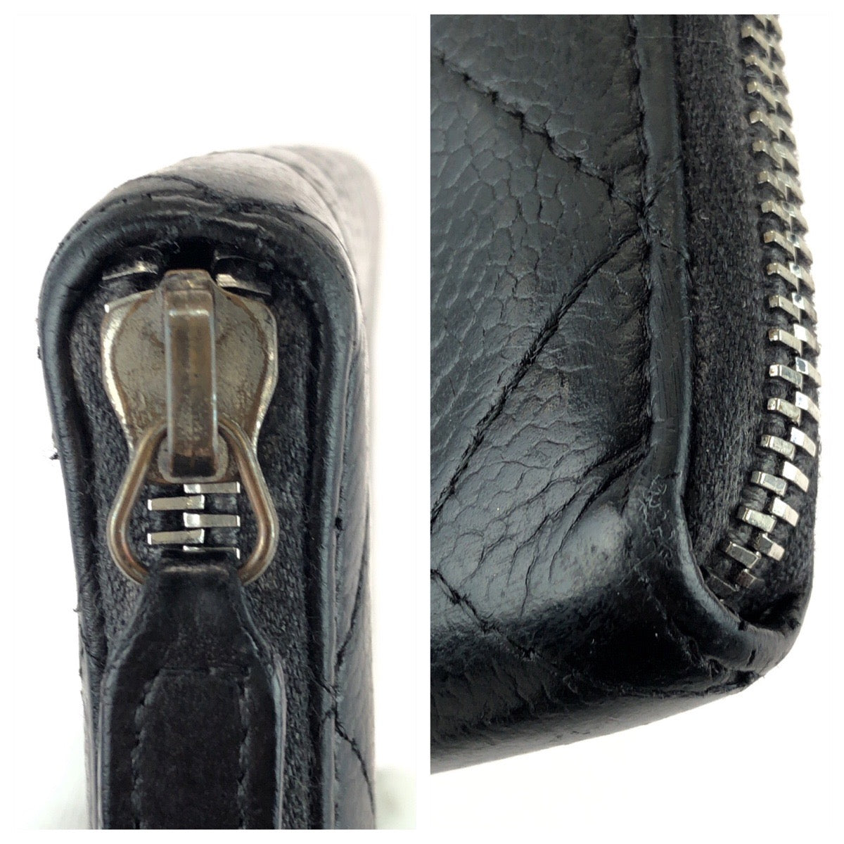 25515
CHANEL シャネル ココマーク ブラック 黒 シルバー金具 キャビアスキン 長財布 ラウンドファスナー レディース AB14