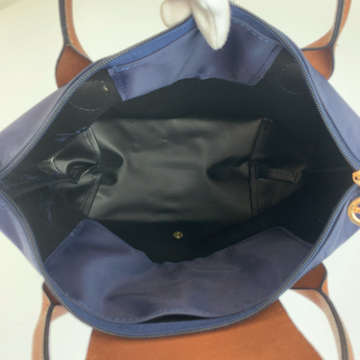 25517
Longchamp ロンシャン ル プリアージュ ネイビー ブラウン ゴールド金具 ナイロン / レザー トートバッグ ショルダーバッグ 2way レディース A21