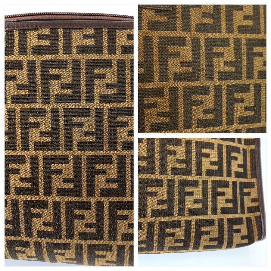25518
FENDI フェンディ ヴィンテージ ズッカ ブラウン キャンバス クラッチバッグ 男女兼用 メンズ AB21