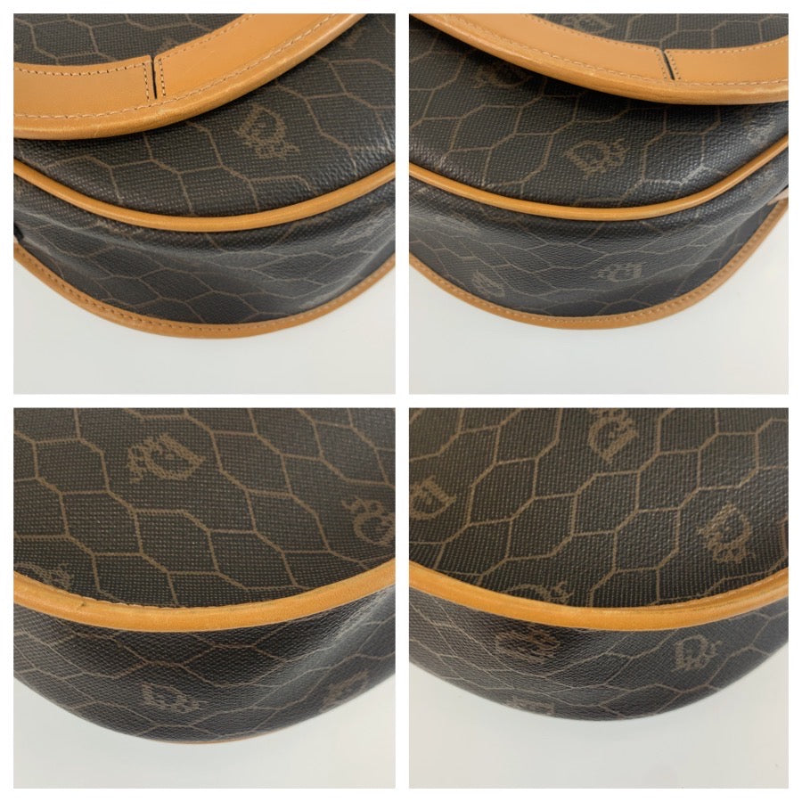 25519
Christian Dior クリスチャンディオール ヴィンテージ ハニカム柄 ブラウン ゴールド金具 PVC / レザー ショルダーバッグ ポシェット レディース ABP21