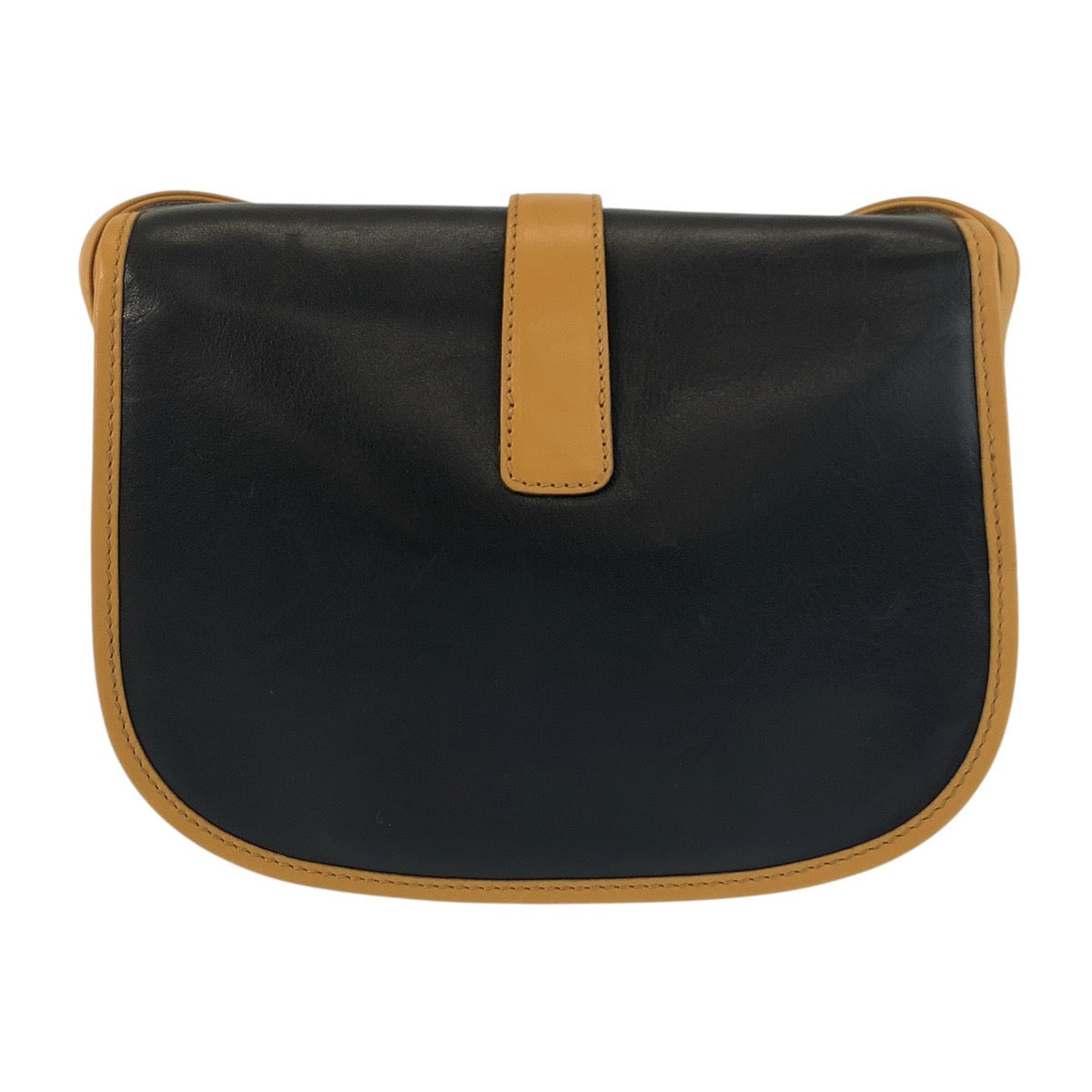25520
CELINE セリーヌ ヴィンテージ ブラック 黒 ブラウン ゴールド金具 レザー M06 ショルダーバッグ ポシェット レディース ABP28