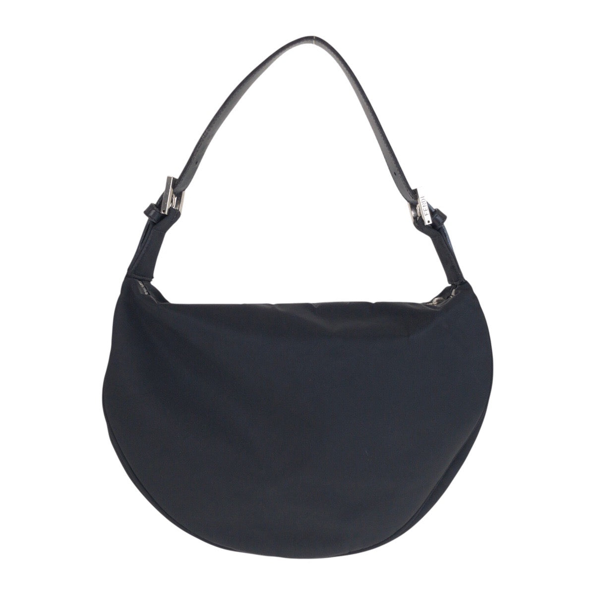 25522
FENDI フェンディ ズッカ ブラック 黒 シルバー金具 ナイロン / レザー ショルダーバッグ ハンドバッグ レディース B16