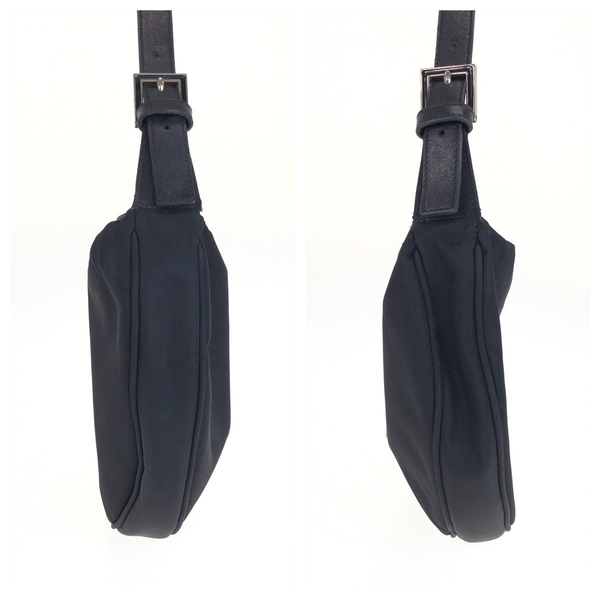 25522
FENDI フェンディ ズッカ ブラック 黒 シルバー金具 ナイロン / レザー ショルダーバッグ ハンドバッグ レディース B16