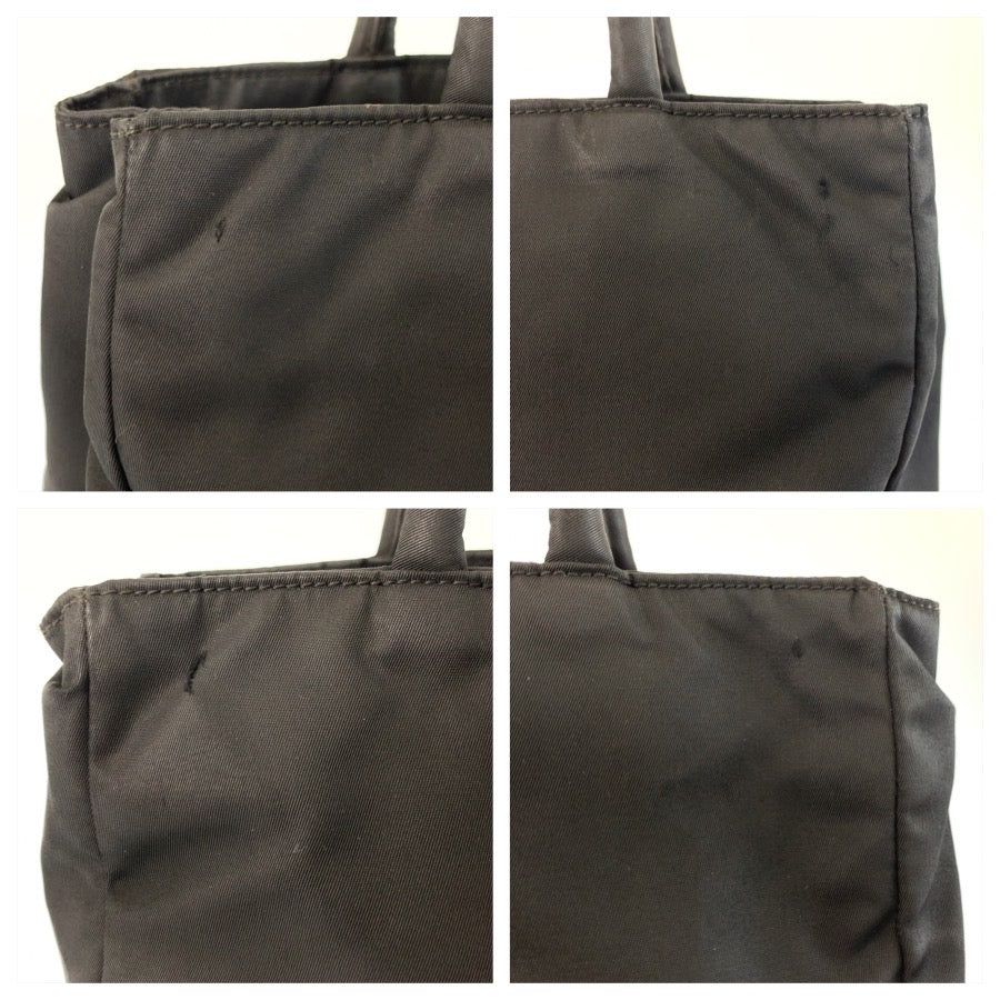 25523
PRADA プラダ テスート 三角ロゴプレート ブラック 黒 シルバー金具 ナイロン トートバッグ ハンドバッグ レディース B14