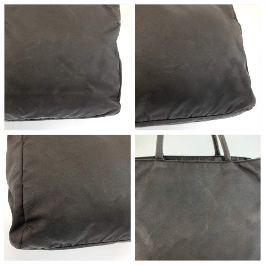 25523
PRADA プラダ テスート 三角ロゴプレート ブラック 黒 シルバー金具 ナイロン トートバッグ ハンドバッグ レディース B14