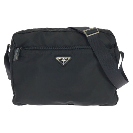 25524
PRADA プラダ テスート 三角ロゴプレート ブラック 黒 シルバー金具 ナイロン ショルダーバッグ メッセンジャーバッグ レディース ABP28