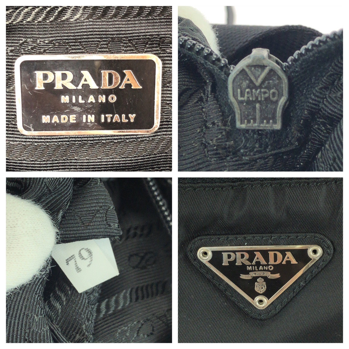 25524
PRADA プラダ テスート 三角ロゴプレート ブラック 黒 シルバー金具 ナイロン ショルダーバッグ メッセンジャーバッグ レディース ABP28