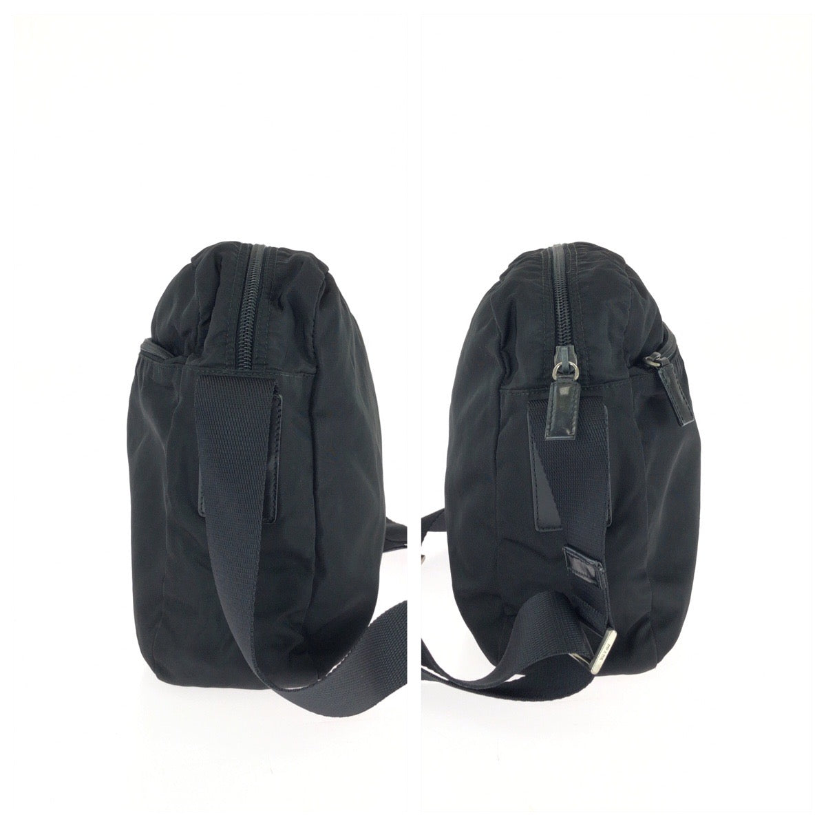 25524
PRADA プラダ テスート 三角ロゴプレート ブラック 黒 シルバー金具 ナイロン ショルダーバッグ メッセンジャーバッグ レディース ABP28
