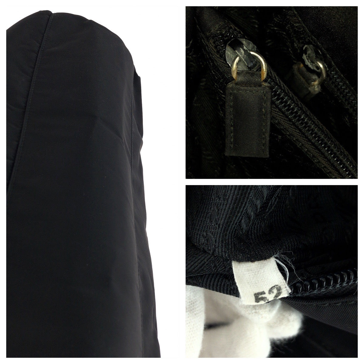 25525
PRADA プラダ テスート 三角ロゴプレート ブラック 黒 シルバー金具 ナイロン トートバッグ ショルダーバッグ レディース AB28